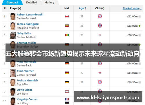 五大联赛转会市场新趋势揭示未来球星流动新动向